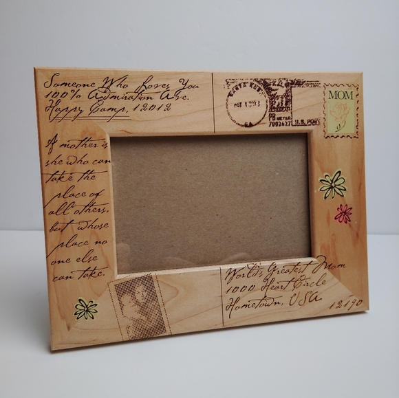 Photo Frame Mom Words Post Card Style Cedar Crate Market 6"x4" Opening - Picture 1 of 10